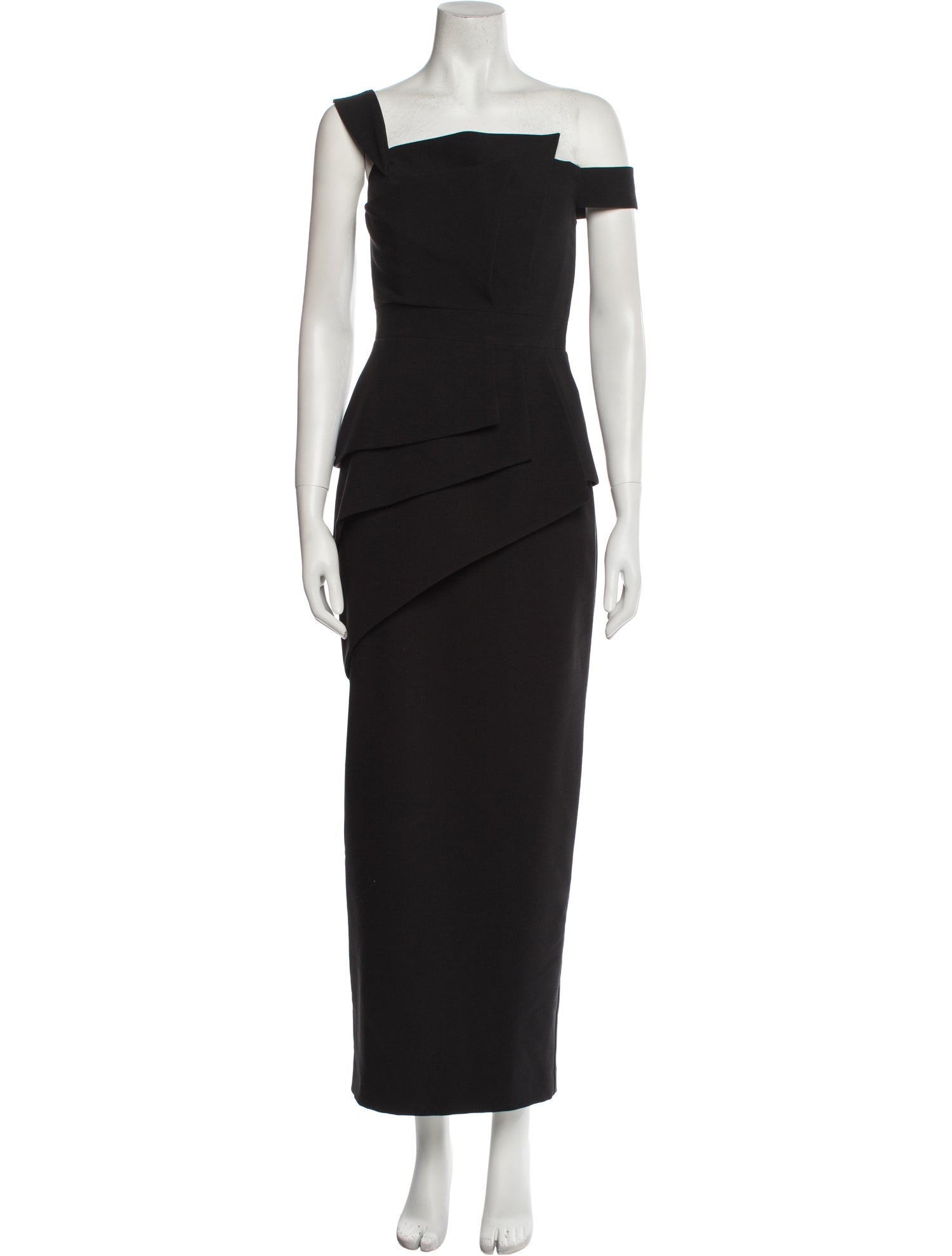 Black Halo Eve by Laurel Berman Square Neckline Long Dress